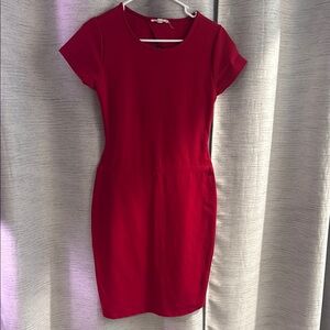 Rolla Coster Red Sheath Mini Dress Crew Neck Short Sleeve